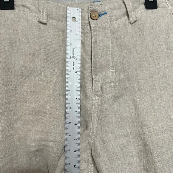Tommy Bahama Mens Linen Pants 33X34 Beige Straight Leg Flat Front Coastal Luxury - Picture 10 of 14